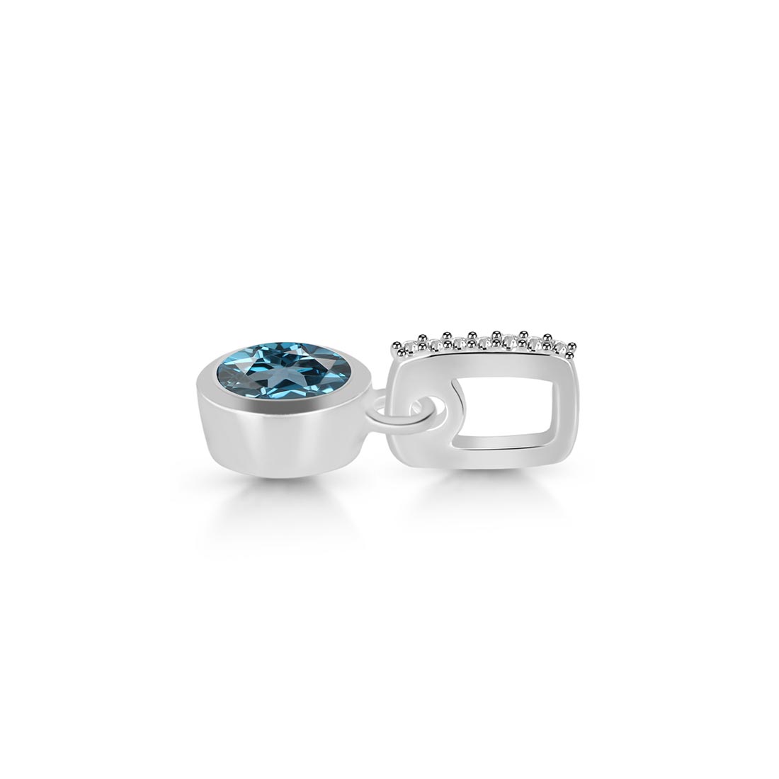 London Blue & White Topaz Pendant-(LBTZ-SP-958.)
